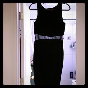 NEW WITH TAGS, black dress with mesh cut out